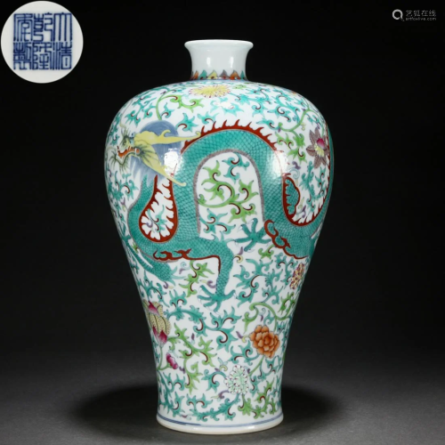 A Chinese Doucai Glaze Vase Meiping