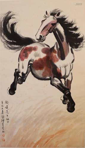 A Chinese Scroll Painting By Xu Beihong