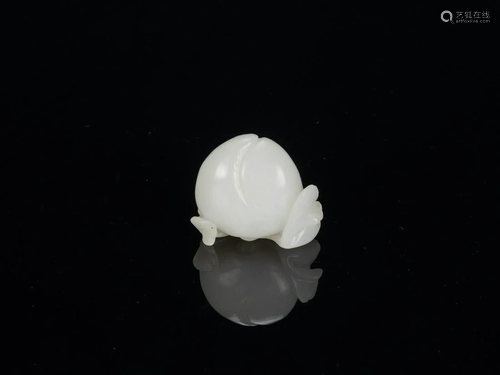 A White Jade Carved Peach