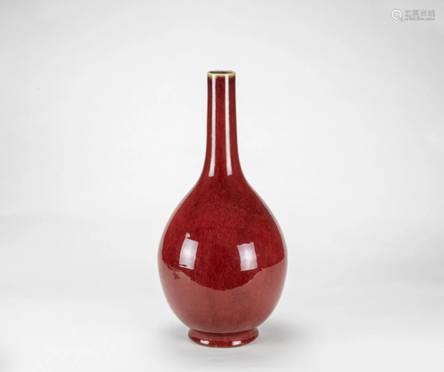 Qing - A Sacrificial Red-Glazed Vase