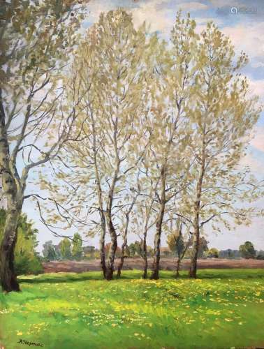 Fields landscape oil painting