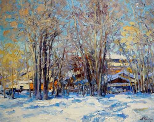 Oil painting Winter landscape Cherednichenko Alexander Nikol...