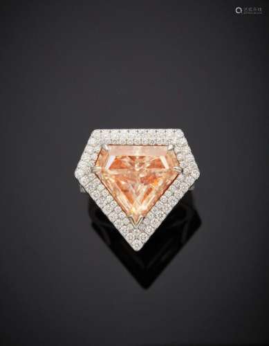 Importante BAGUE en platine (950‰) serti d'un diamant taille...