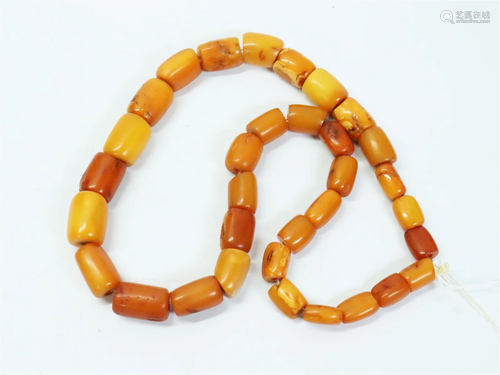 Chinese Butterscotch Amber Bead Necklace 155G