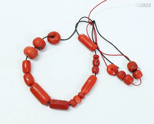 20 Various Tibetan Antique Coral Beads; 53G