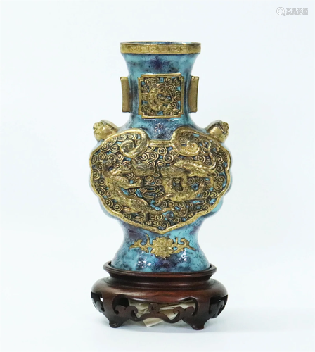 Chinese Porcelain "Imitation Bronze" Dragon Vase