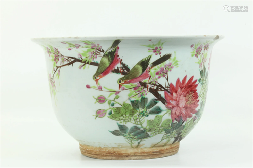 Chinese Artist Painted Porcelain Planter