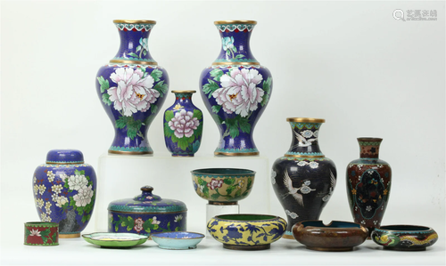 11 Chinese Cloisonne Enamels 2 Canton 1 Japanese