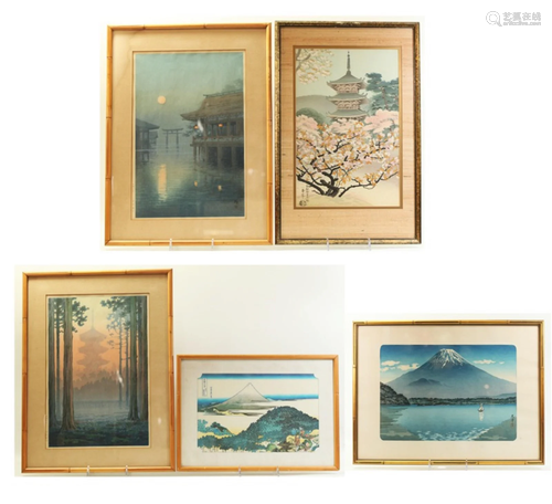 5 Japanese Woodblock Prints; Ito Kiotsu Asada