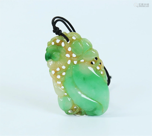 Chinese Translucent Apple Green Jadeite Pendant