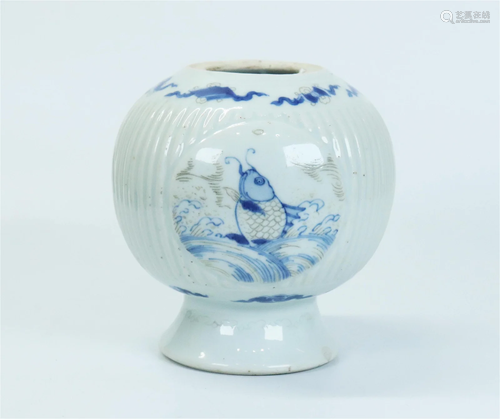 Chinese Kangxi Blue & White & Red Porcelain Jar