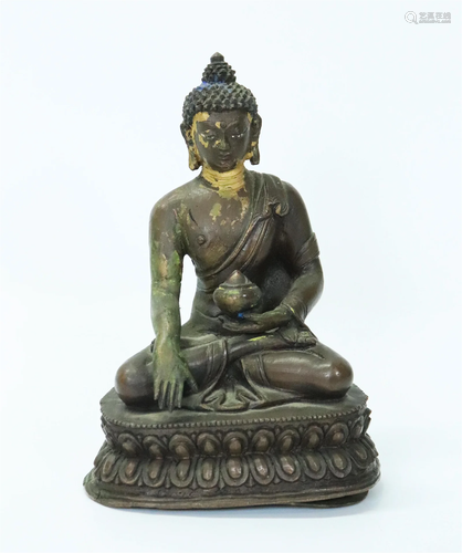 Tibetan Bronze Healing Buddha, Lotus Throne