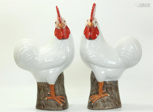 Mirror Pr Chinese White Porcelain Roosters