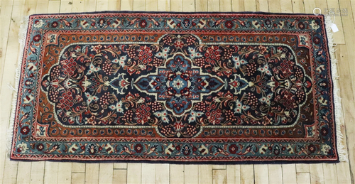 Vintage Iranian Wool Small Knot Carpet