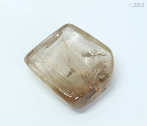 Chinese "Copper" Rutilated Quartz Small Oval Dish