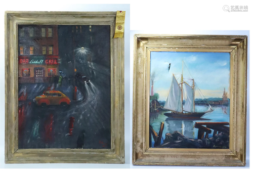 2 Dr David Felberbaum 1950 Oil Paintings