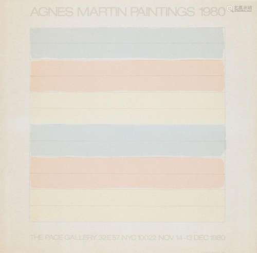 Martin, Agnes o.T. 1980. Farboffsetlithographie auf dünnem R...