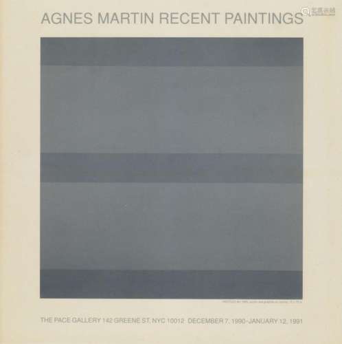 Martin, Agnes o.T. 1990. Farboffsetlithographie auf Vellum. ...