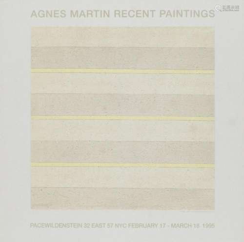 Martin, Agnes o.T. 1995. Farboffsetlithographie auf Vellum. ...