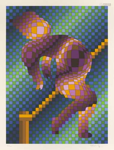 Vasarely, Victor Harlequin sportif (Pole vaute (Voûte de Per...