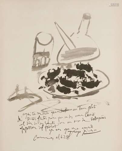 Picasso, Pablo Plato de Toritos Fritos. 1957. Lithographie a...