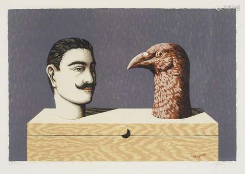 Magritte, nach Réne o.T. 1968. Farblithographie auf BFK Rive...