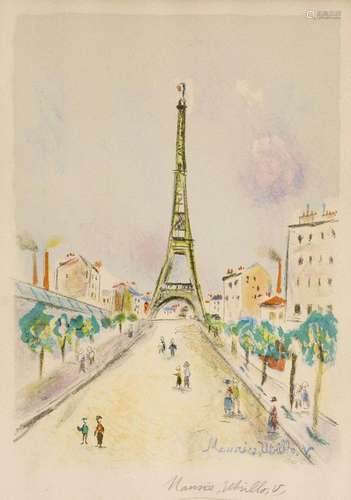 Utrillo, Maurice La Tour Eiffel. 1955. Farblithographie auf ...