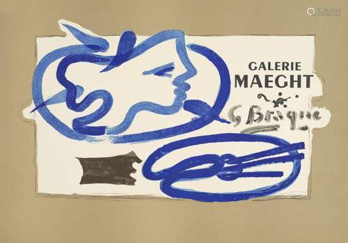 Braque, Georges Profil à la palette. 1950. Farblithographie ...