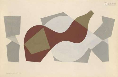 Dischinger, Rudolf Schwellende Form. 1956. Gouache über Grap...