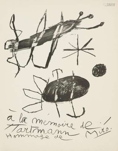 Miro und André Masson, Joan Set aus 2 Graphiken. 1965. Je Zi...