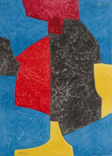 Poliakoff, Serge Composition rouge, bleue, jaune et noire. U...