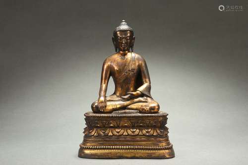 Gilt Bronze Statue of Sakyamuni