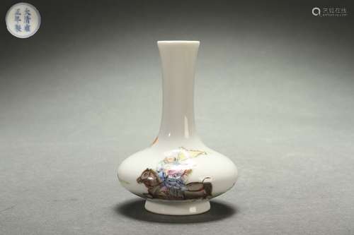 Famille Rose Vase with Figure Stories Design, Yongzheng Reig...