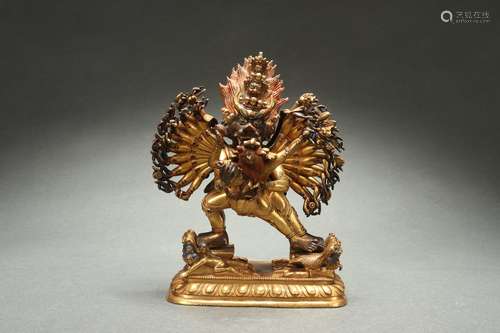 Gilt Bronze Statue of Yamantaka