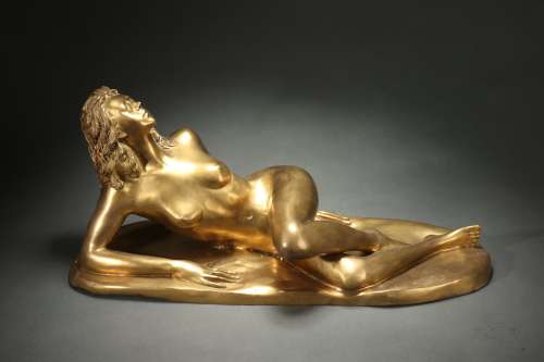 Gilt Bronze Statue of Naked Lady
