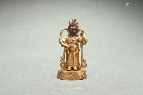 Gilt Bronze Statue of Wealth God