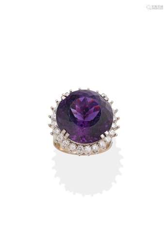 AMETHYST AND DIAMOND RING