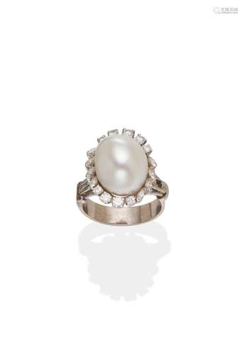 PEARL AND DIAMOND COCKTAIL RING