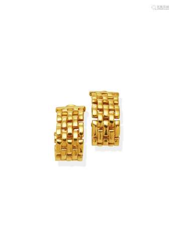 CARTIER  GOLD 'MAILLON PANTHÈRE' EARCLIPS