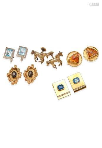 FIVE PAIRS CUFFLINKS (5)