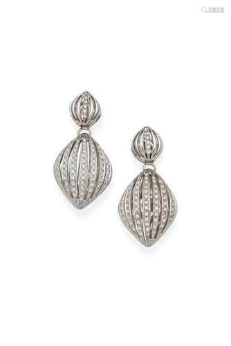 DAMIANI  A PAIR OF DIAMOND PENDANT EARRINGS