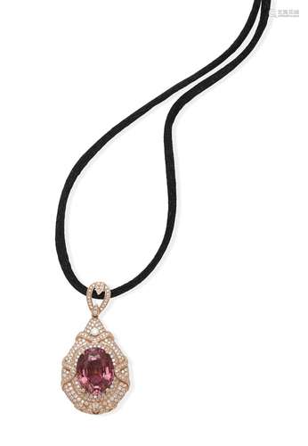 TOURMALINE AND DIAMOND PENDANT