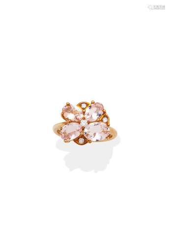 MORGANITE AND DIAMOND RING