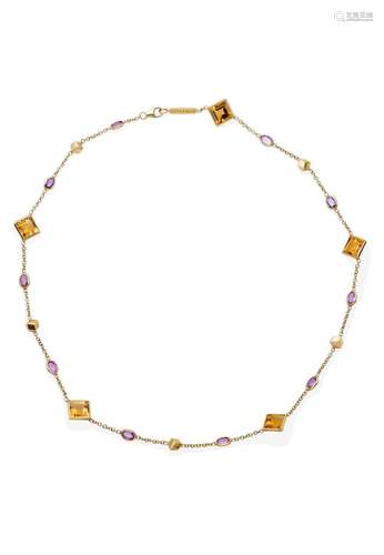 PAOLO COSTAGLI CITRINE AND SAPPHIRE NECKLACE