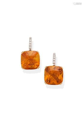 J FARREN-PRICE  CITRINE AND DIAMOND EARRINGS