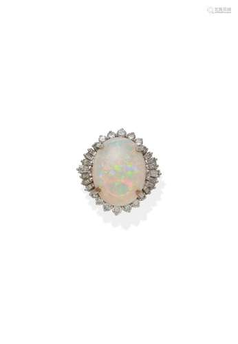 OPAL AND DIAMOND RING