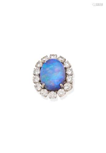 OPAL AND DIAMOND RING