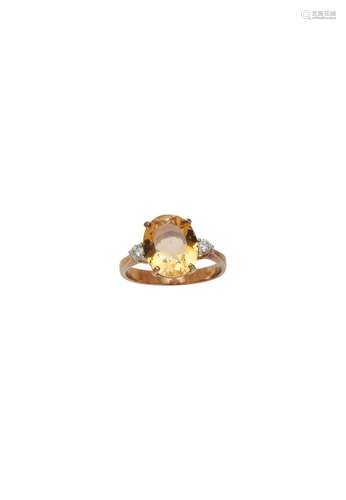 CITRINE AND DIAMOND RING