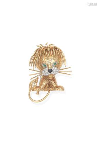 VAN CLEEF & ARPELS  DIAMOND AND GEM-SET 'LION ÉBOURIFFÉ'...