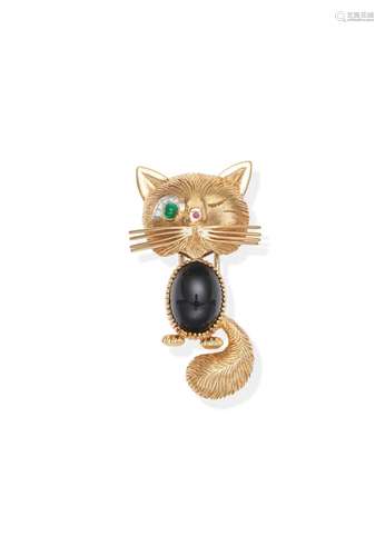 VAN CLEEF & ARPELS  DIAMOND AND GEM-SET 'CHAT MALICIEUX'...